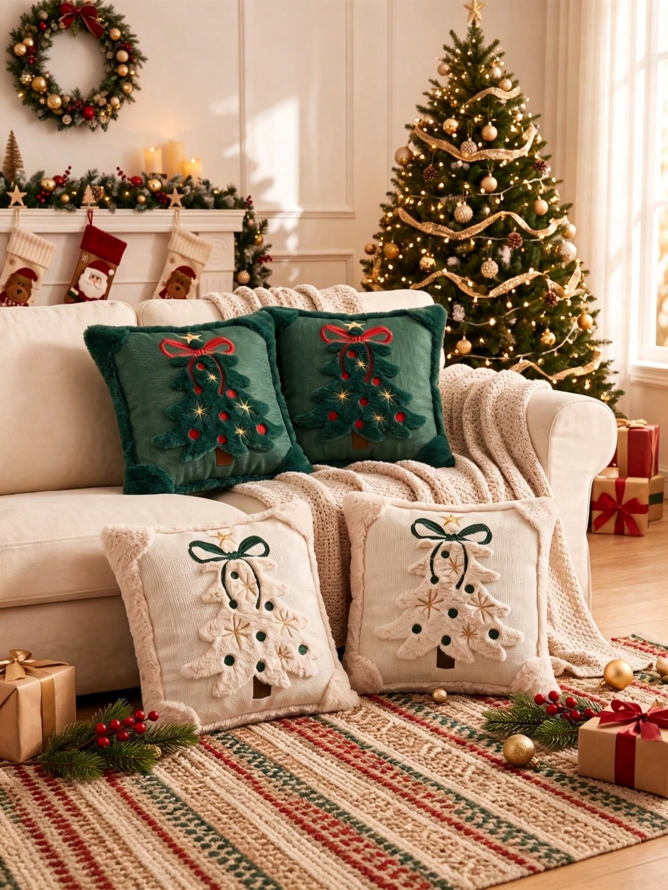 2pcs 3D Jacquard Christmas Tre - огляд і ціна Pillow Insert 18X18